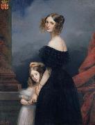 Anne-Louise Alix de Montmorency, with her daughter unknow artist